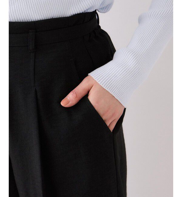 VIS「【WEB限定】美easyリネンライクベルテッドストレートパンツ/イージーケア・接触冷感」|チノ|