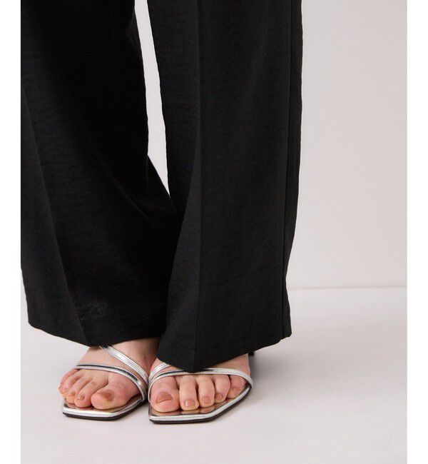 VIS「【WEB限定】美easyリネンライクベルテッドストレートパンツ/イージーケア・接触冷感」|チノ|