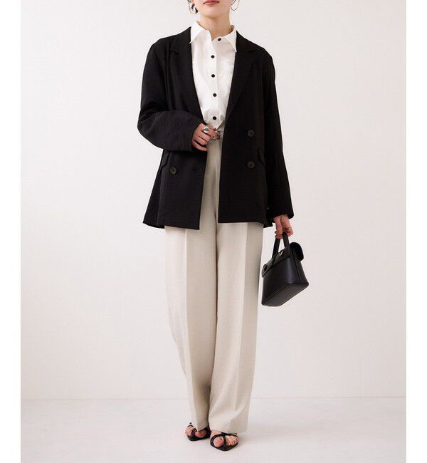 VIS「【WEB限定】美easyリネンライクベルテッドストレートパンツ/イージーケア・接触冷感」|チノ|