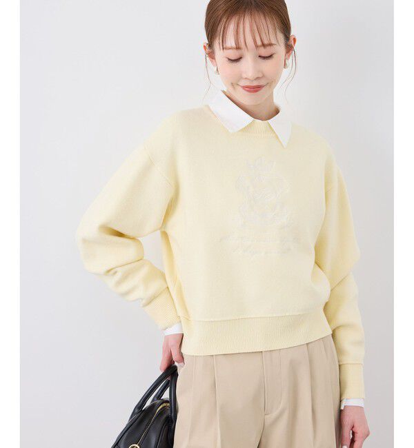 Rope&rsquo;Picnic「スウェットライク刺繍ニットプルオーバー/リンクコーデ」|ニット・セーター|