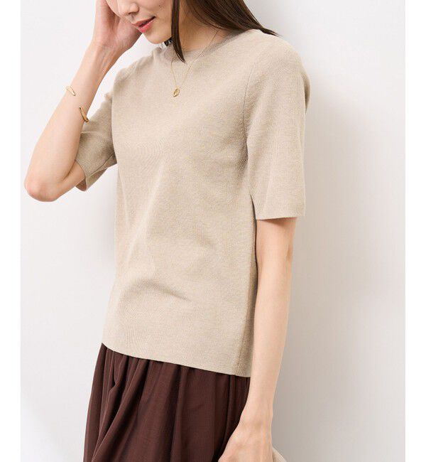 Rope&rsquo;Picnic「【洗濯機OK】LEVITAハーフスリーブニットプルオーバー」|ニット・セーター|