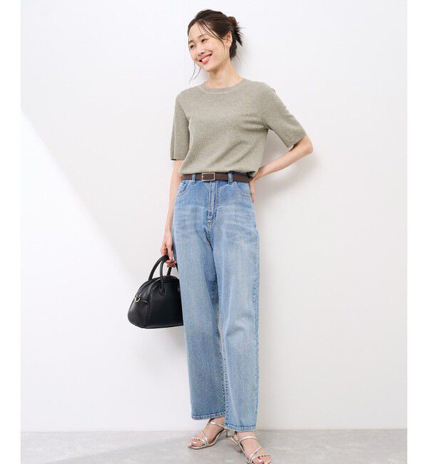 Rope&rsquo;Picnic「【洗濯機OK】LEVITAハーフスリーブニットプルオーバー」|ニット・セーター|