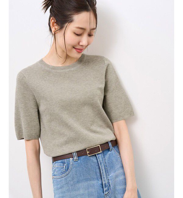Rope&rsquo;Picnic「【洗濯機OK】LEVITAハーフスリーブニットプルオーバー」|ニット・セーター|