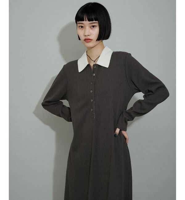 ADAM ET ROPE'「【WEB限定】・【新色追加】・【洗える】ポロシャツワンピース」|ワンピース|