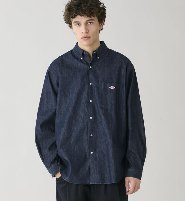 DANTON「DANTON | デニムダンガリー ボタンダウン長袖シャツ MEN」|シャツ・ブラウス|INDIGO