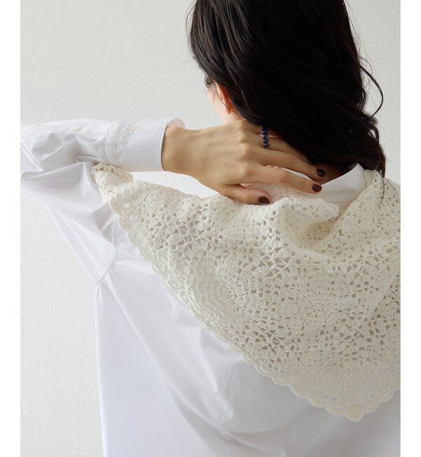  「クロシェニットスカーフ」|バンダナ・スカーフ|オフホワイト