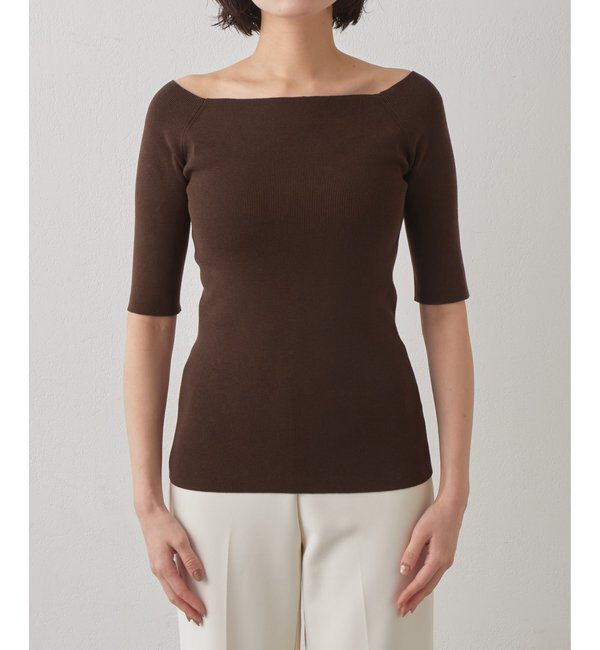 THE PAUSE「【THE PAUSE】オフショルハーフスリーブプルオーバー」|ニット・セーター|