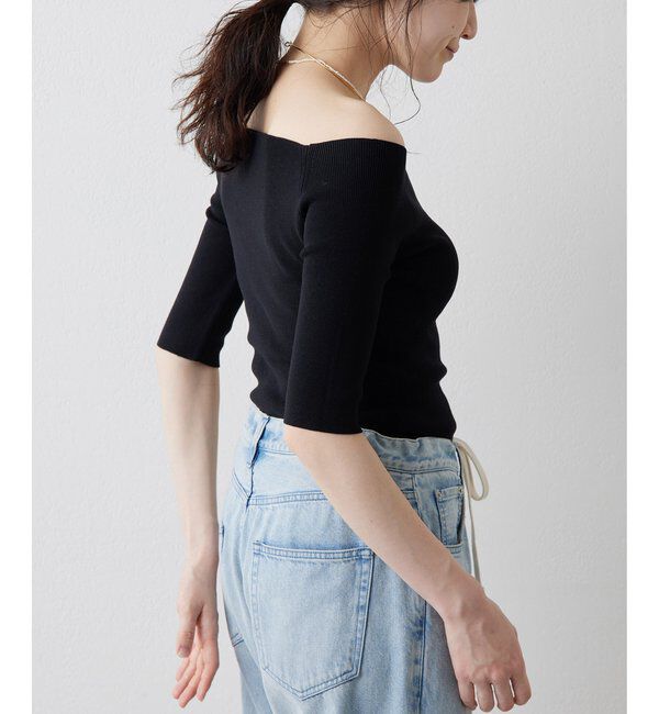 THE PAUSE「【THE PAUSE】オフショルハーフスリーブプルオーバー」|ニット・セーター|