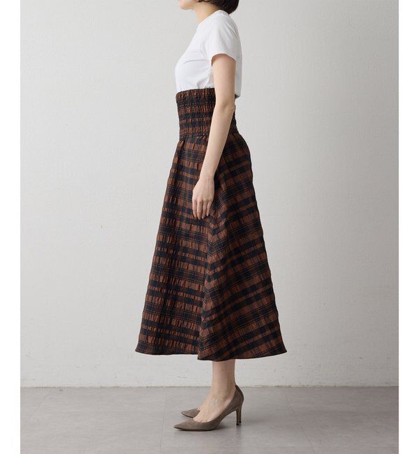 Drawing Numbers「【Drawing Numbers】チェックジャガードシャーリングスカート」|スカート|