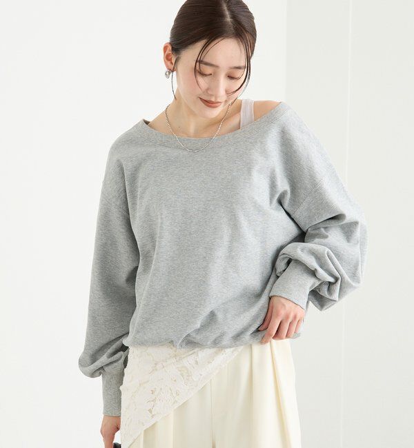  「【前後２way仕様】ボートネック2wayスウェット」|Tシャツ・カットソー|