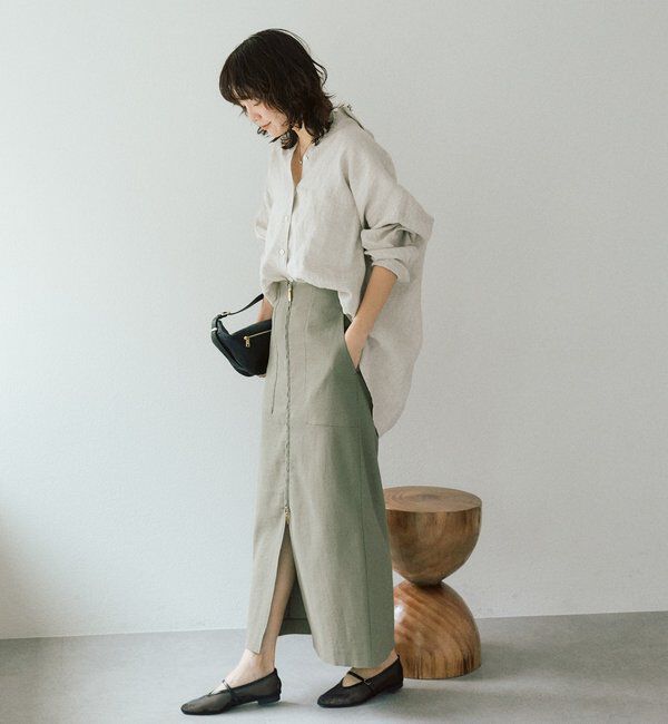  「予約【名品/サイズ展開あり】リネンワイドシャツ」|シャツ・ブラウス|