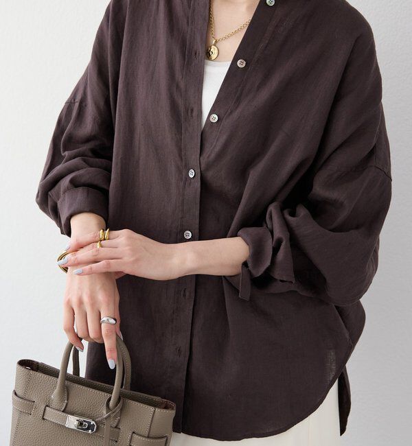  「予約【名品/サイズ展開あり】リネンワイドシャツ」|シャツ・ブラウス|