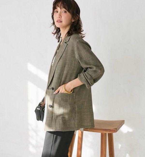  「予約【洗練されたムードに】カラミチェックオーバージャケット」|テーラードジャケット|