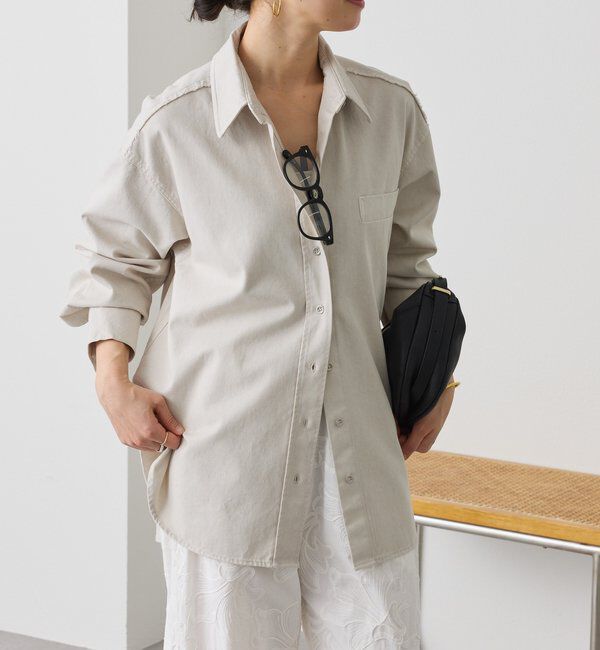 「【セットアップ着用可能】ガーメントダイコットンツイルシャツ」|シャツ・ブラウス|