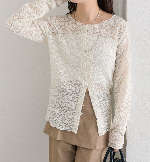  「フラワーカットレースカーディガン」|Tシャツ・カットソー|