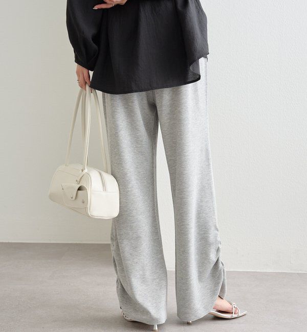  「裾ギャザーリブパンツ」|チノ|