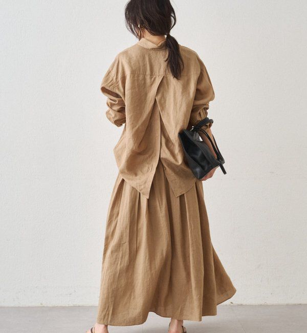  「リネンタックギャザースカート」|スカート|
