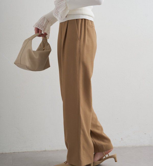  「麻調合繊タックパンツ」|チノ|