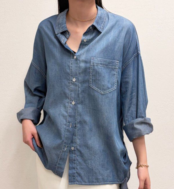  「【@_shirabe.s_コラボ】シアーデニムタックシャツ」|シャツ・ブラウス|