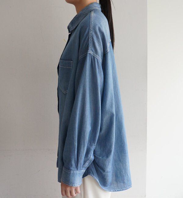  「【@_shirabe.s_コラボ】シアーデニムタックシャツ」|シャツ・ブラウス|