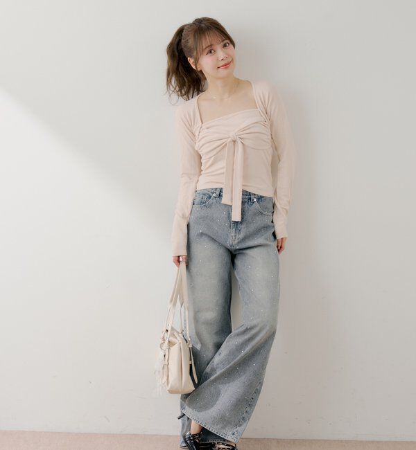  「ボレロ風リボントップス」|Tシャツ・カットソー|