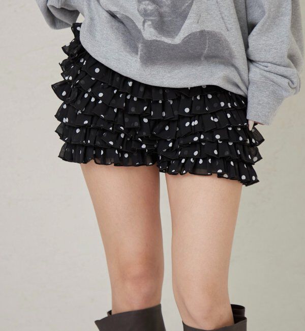  「レースショートパンツ(無地/ドット/チェック/レオパード)」|チノ|