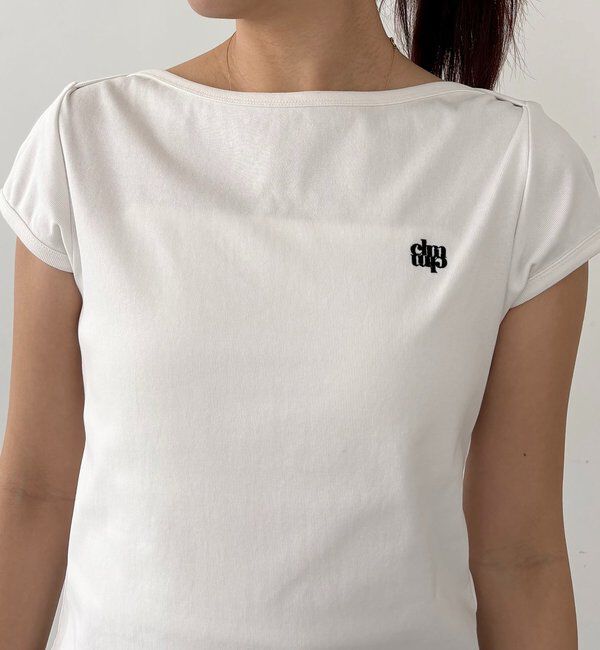  「【Tシャツが苦手な方にも◎】1ポイントボートネックTシャツ」|Tシャツ・カットソー|