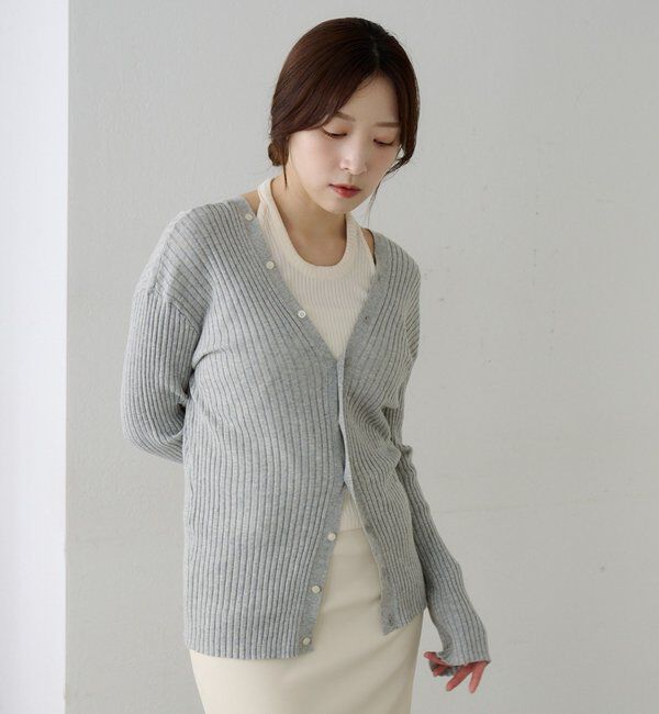  「2WAYリブカーディガン」|カーディガン|