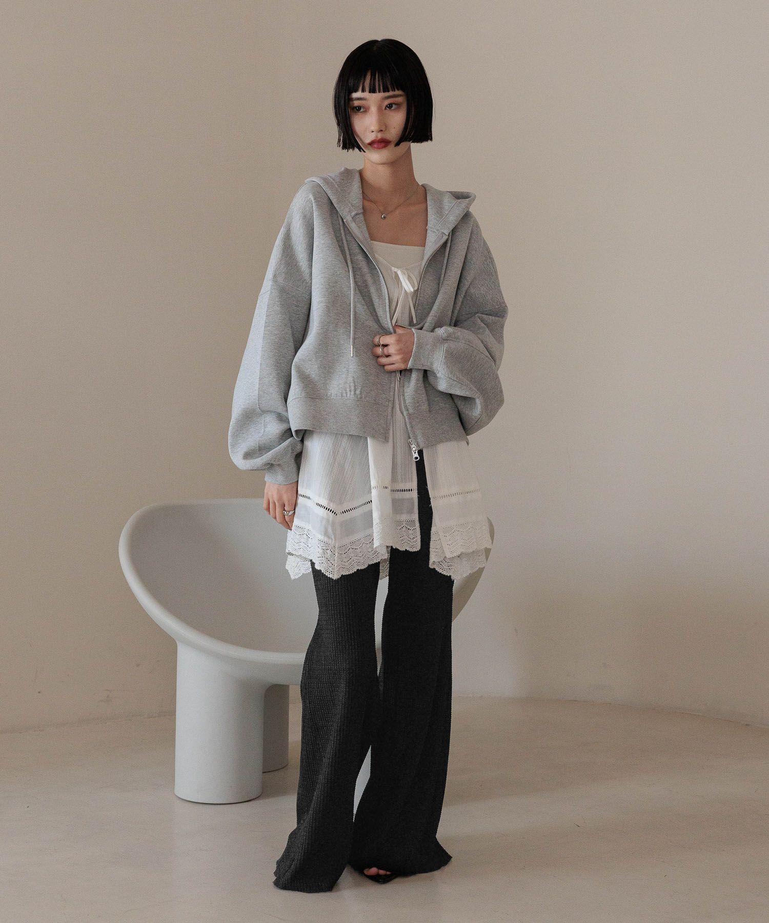 LOWRYS FARM「2WAYコットンレースミニワンピース」|ワンピース|