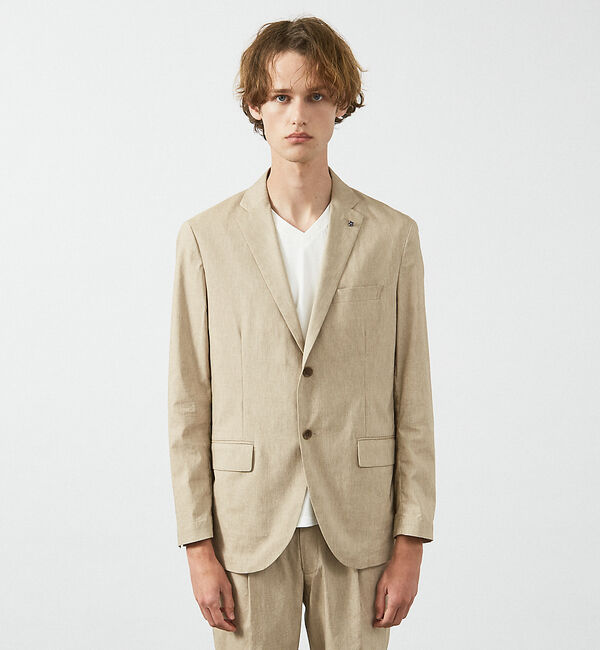 ABAHOUSE「【セットアップ対応/FLEX JACKET】スーパーストレッチ リネンブレンド」|テーラードジャケット|