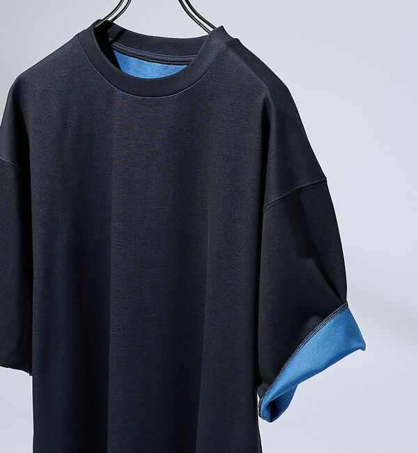 ABAHOUSE「【リバーシブル配色】バックメッシュ 半袖Ｔシャツ / オーバーサイズ」|Tシャツ・カットソー|ブラック