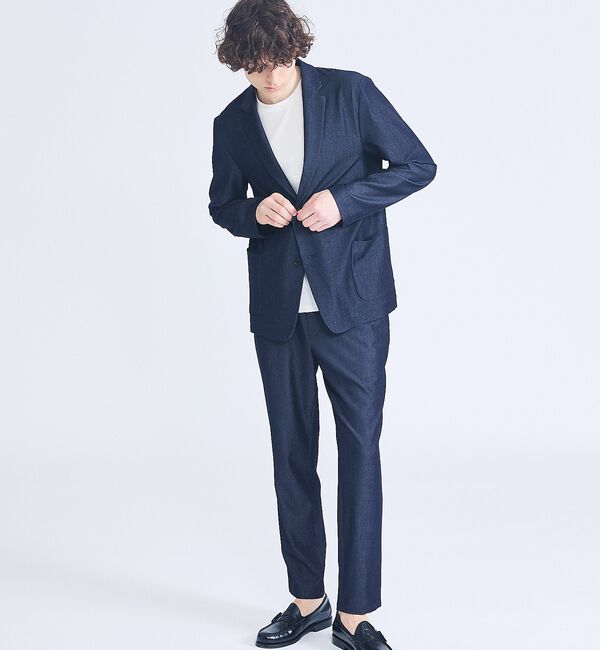 ABAHOUSE「【セットアップ対応】デニムライクツイル シングルジャケット」|テーラードジャケット|