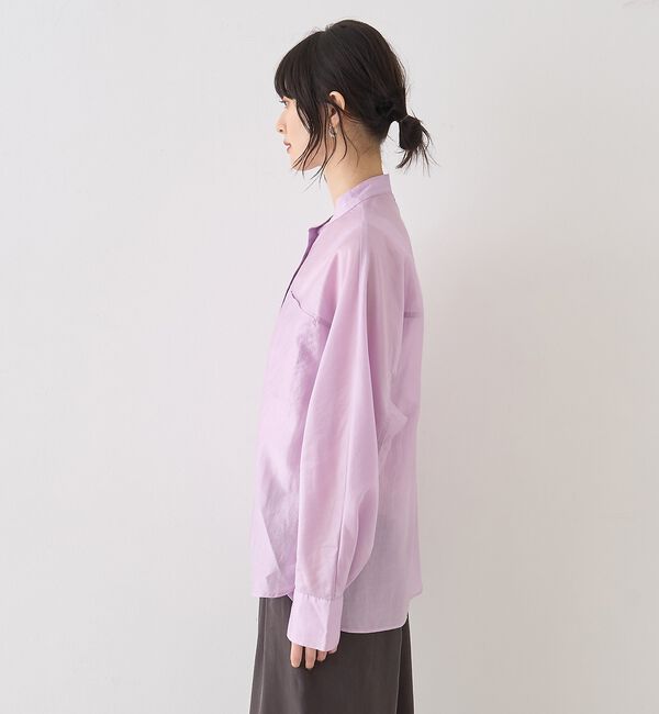 Rouge vif「シアースタンドネックシャツ/バンドカラーシャツ」|シャツ・ブラウス|