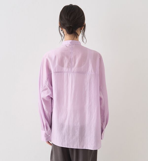 Rouge vif「シアースタンドネックシャツ/バンドカラーシャツ」|シャツ・ブラウス|