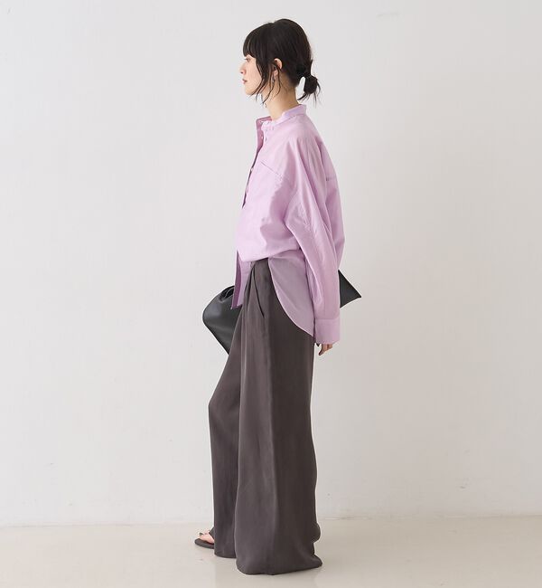 Rouge vif「シアースタンドネックシャツ/バンドカラーシャツ」|シャツ・ブラウス|