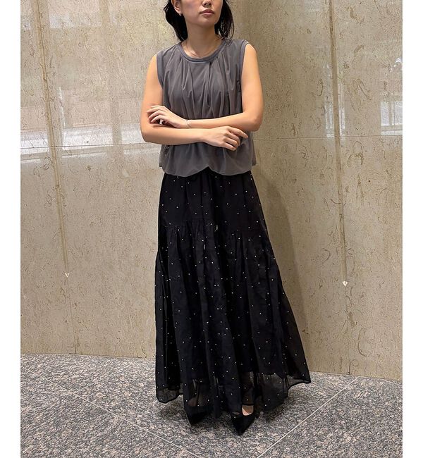 Rouge vif「【一部店舗限定】チュールレイヤードニットトップス【予約】」|ニット・セーター|