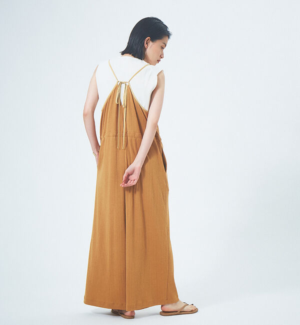 qualite「【WEB限定】リネンコットンカットソーオールインワン」|オールインワン|