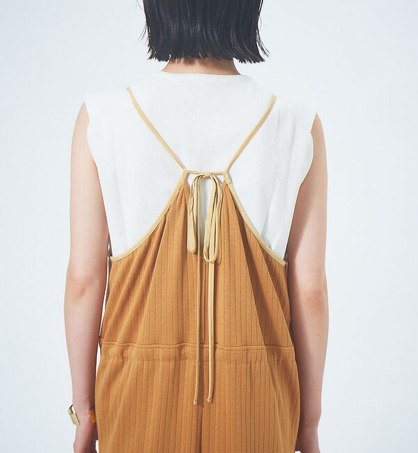 qualite「【WEB限定】リネンコットンカットソーオールインワン」|オールインワン|