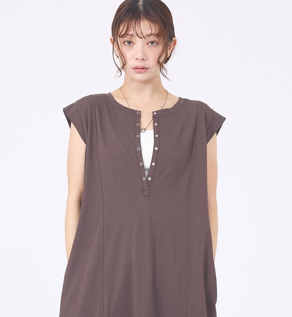 abahouse mavie「【接触冷感！速乾！】ヘンリーネック2WAYワンピース【予約】」|ワンピース|