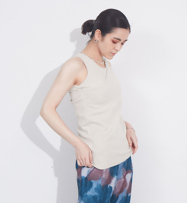 NOMINE「アメスリレイヤードタンクトップ」|キャミソール|グレージュ