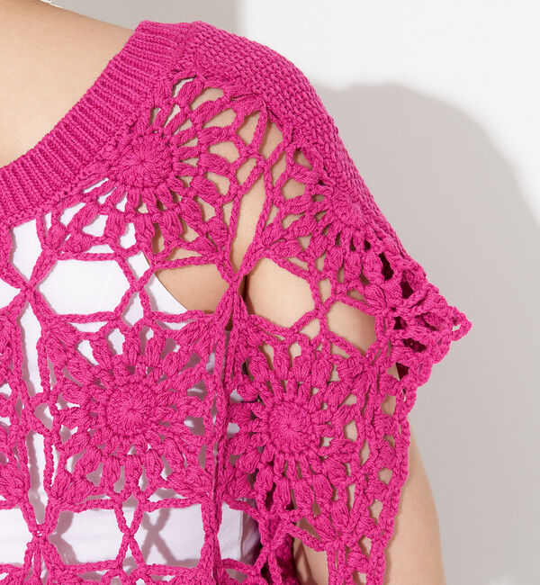 NOMINE「かぎ針カノコ3WAYベストプルーバーカーディガン」|ニット・セーター|