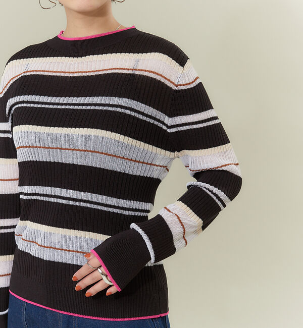 NOMINE「シアーボーダーニット」|ニット・セーター|