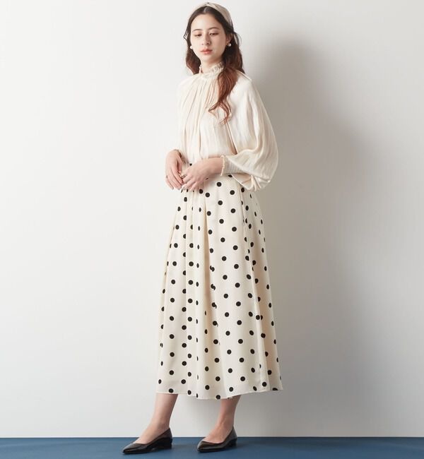 TIARA「《定番》ヴィンテージサテン2WAYフリルネックブラウス」|シャツ・ブラウス|