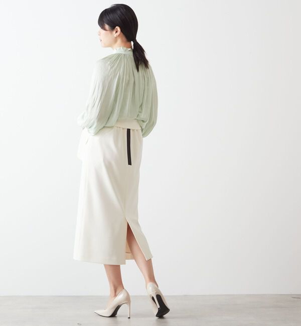 TIARA「《定番》ヴィンテージサテン2WAYフリルネックブラウス」|シャツ・ブラウス|