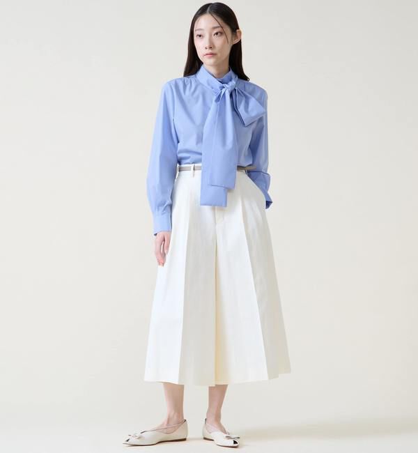 TIARA「ボウタイハイネックボタンブラウス」|シャツ・ブラウス|