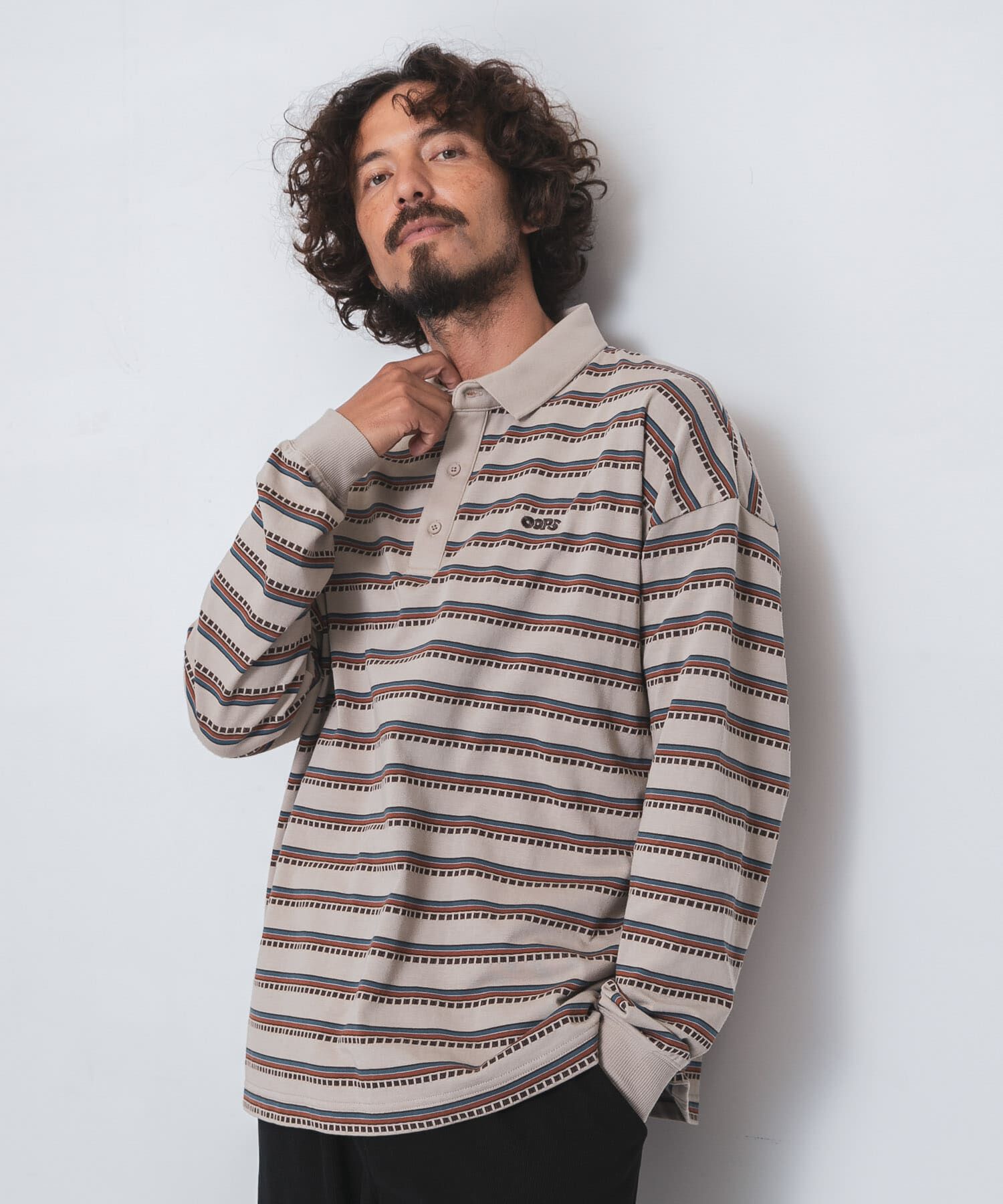 Sonny Label 「OOPS　レトロボーダーロングTシャツ」|Tシャツ・カットソー|ライトベージュ