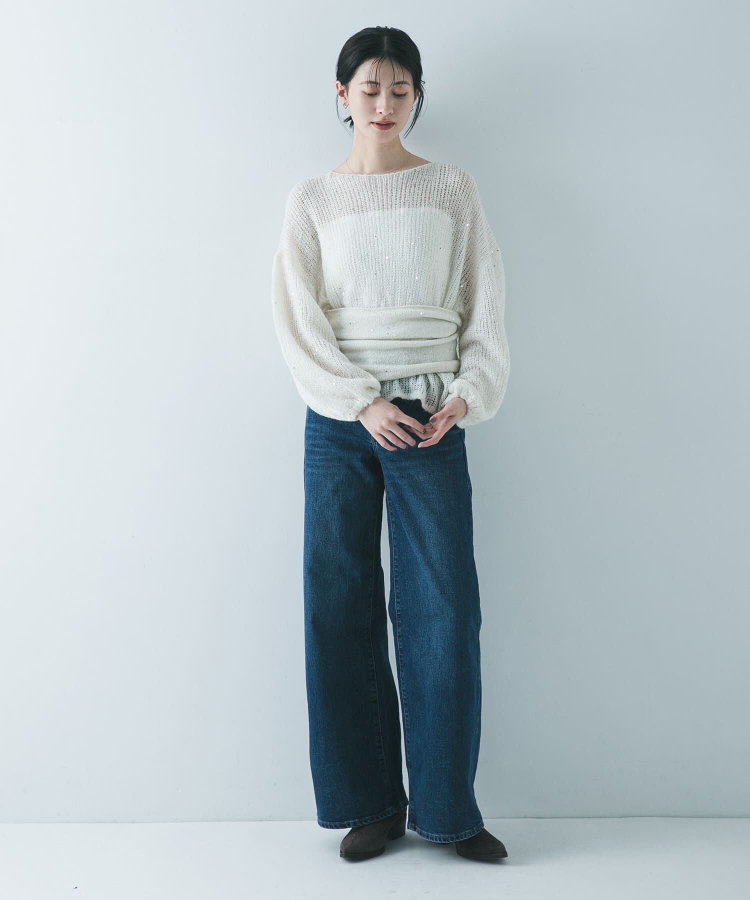 URBAN RESEARCH「スパンコールモヘヤチューブトップ」|チューブトップ|