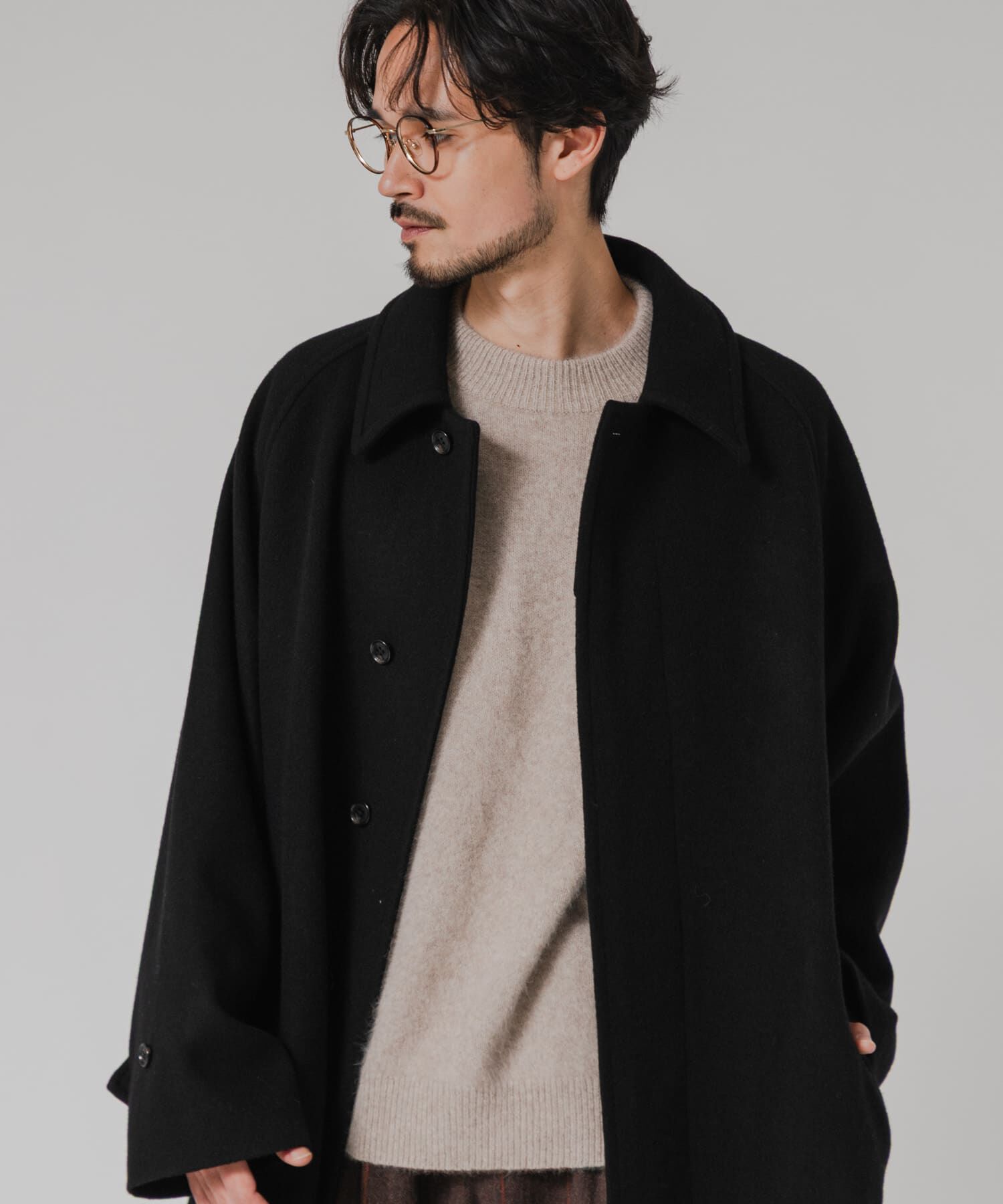 URBAN RESEARCH「WOOL BEAVER BELTED COAT」|ステンカラーコート|