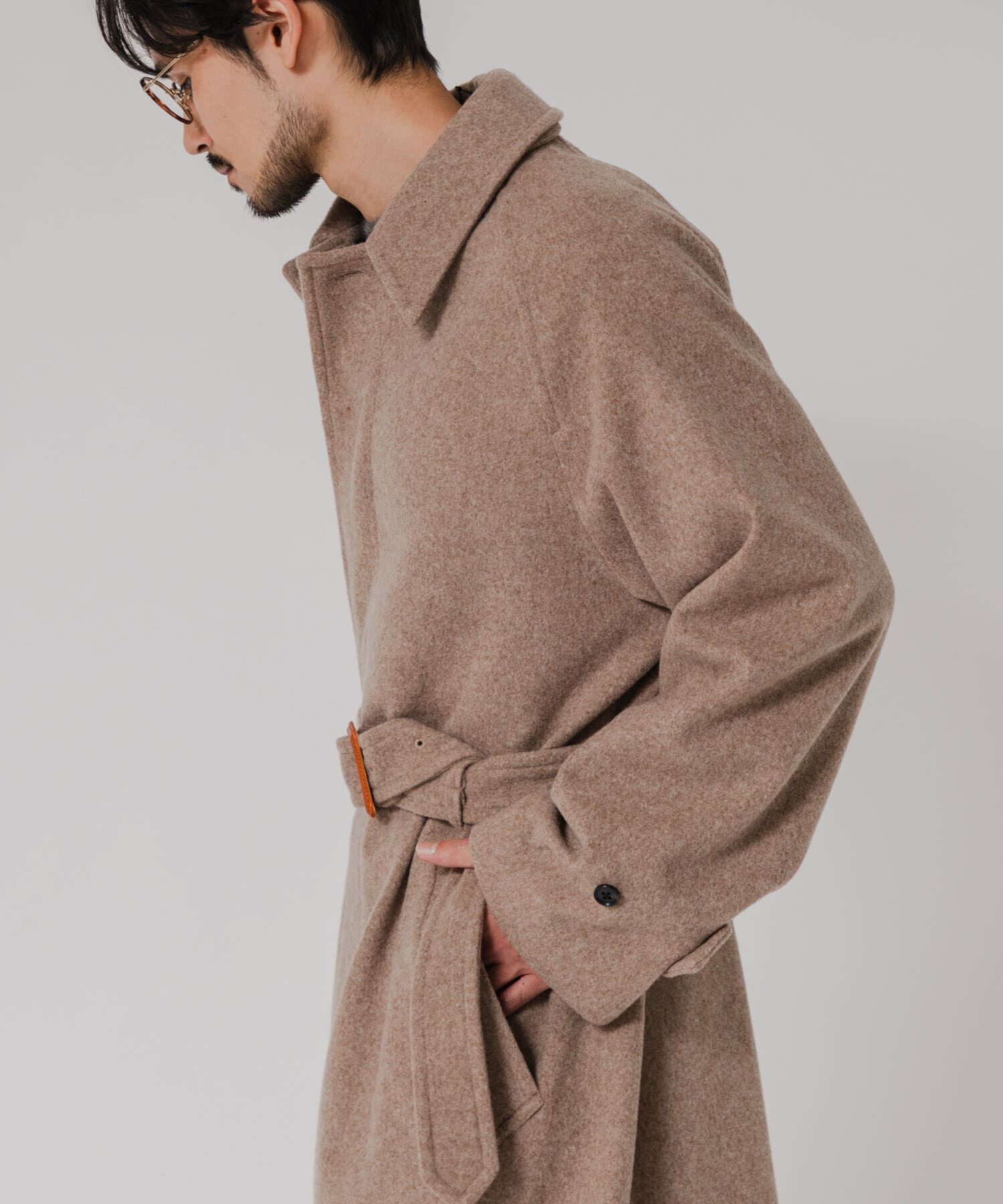 URBAN RESEARCH「WOOL BEAVER BELTED COAT」|ステンカラーコート|