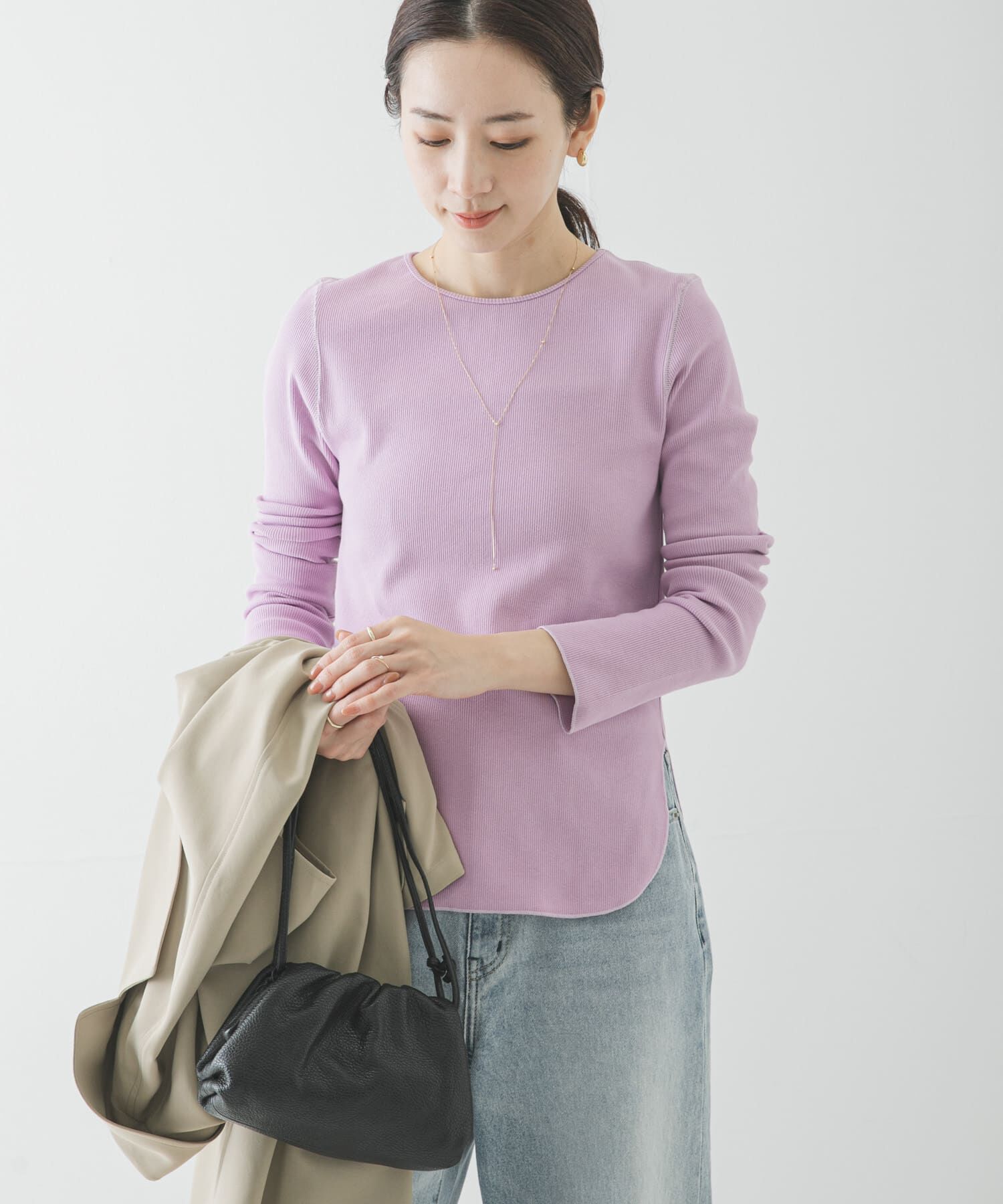 URBAN RESEARCH「ストレッチリブカットソー」|Tシャツ・カットソー|